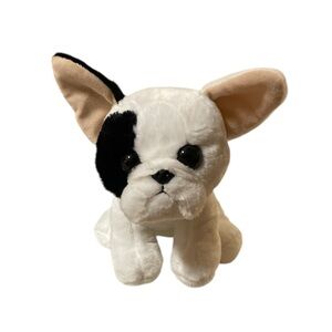 Ty Marcel French Bulldog Stuffed Animal White Dog Plush 9 inch Hard Eyes VelveTy